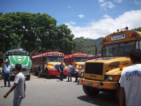 'Chickenbuses' in Guatemala